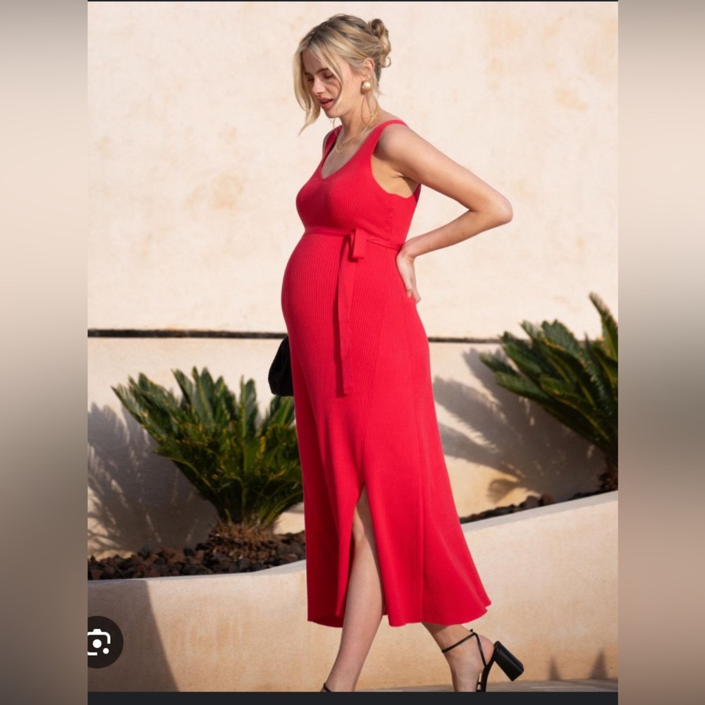 Seraphine Fit & Flare Rib Knit Sleeveless Maternity and Nursing Dress